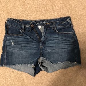 High waisted jean shorts
